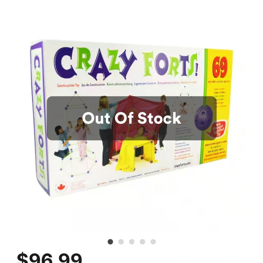 Crazy Forts! 69 Piece Buildable Indoor/Outdoor Play Fort Playset